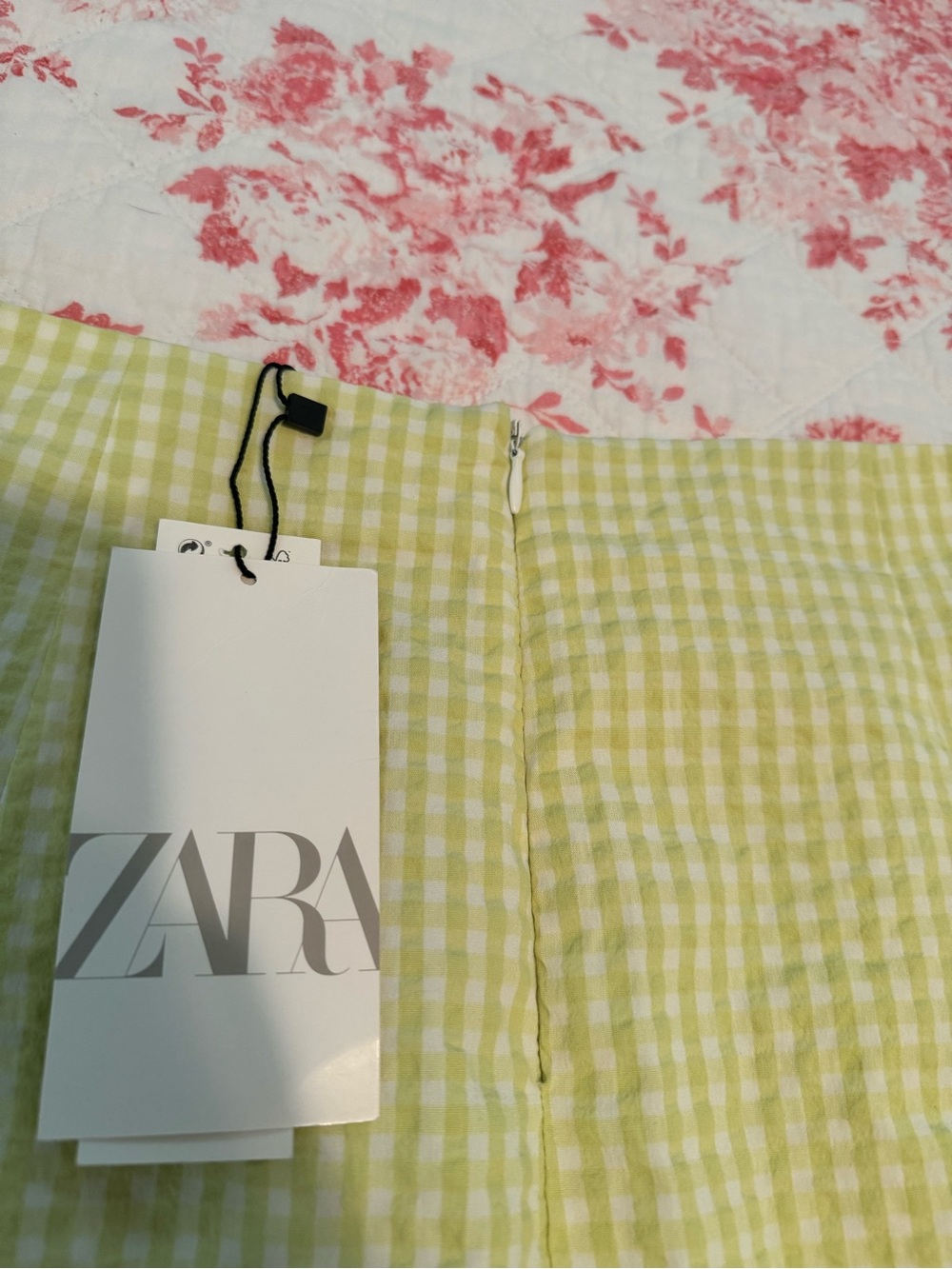 Zara Lime Gingham Waist Mini Skirt - Picture 7 of 7